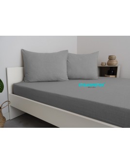 ETE HOMETEX Çift Kişilik Pamuklu Fitted Lastikli Çarşaf Takımı 160x200 cm +30 cm Derinlik Antrasit 8696474231769